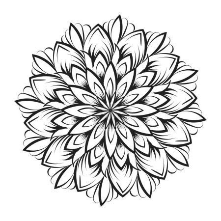 Illustration for Beautiful Mandala art design for print or use as poster, card, flyer, tattoo or T Shirt - Royalty Free Image