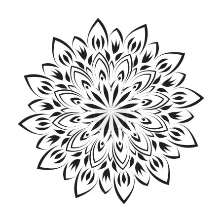 Téléchargez les illustrations : Belle conception d'art Mandala pour imprimer ou utiliser comme affiche, carte, flyer, tatouage ou T-shirt - en licence libre de droit