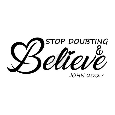 Illustration for Biblical Phrase, Christian Faith, typography for print or use as poster, card, flyer or T Shirt - Royalty Free Image