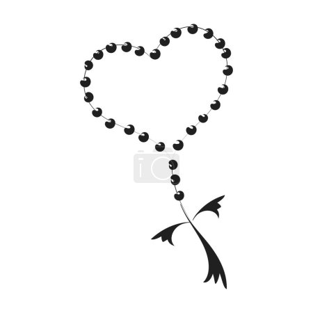 Conception du Saint Rosaire. Christian Art pour l'impression ou l'utilisation comme affiche, carte, flyer, tatouage ou T-shirt