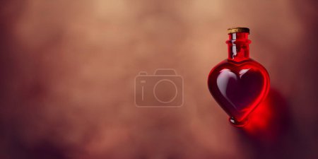 Photo for Love potion in a glass vessel. Bottle with love potion. Magic elixir for Valentines day. - Royalty Free Image