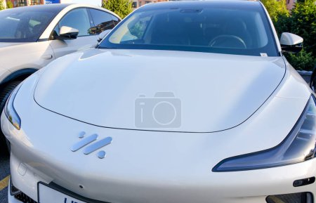 Photo for Almaty, Kazakhstan - August 18, 2023: IM Motors emblem on the hood of the LS7 model. Electric car - Royalty Free Image