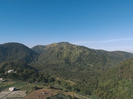 Photo for Aerial view peak of Lawu Mountain Indonesia with clear sky in the morning - Royalty Free Image
