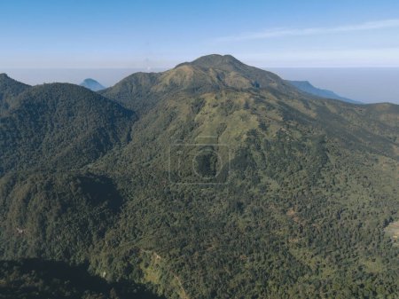 Photo for Aerial view peak of Lawu Mountain Indonesia with clear sky in the morning - Royalty Free Image