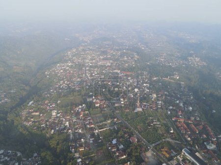 Photo for Aerial view of a remote village Tawangmangu, Central Java, Indonesia - Royalty Free Image