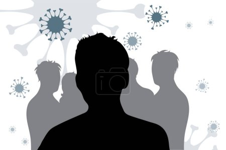 Vector illustration of economic crisis induced by coronavirus with businessmen symbol.