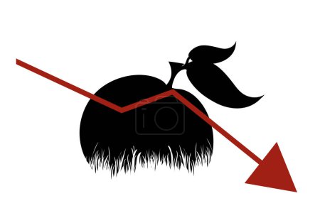 Illustration for Vector illustration of economic crisis in agricultural. - Royalty Free Image