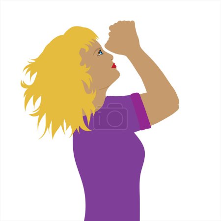 Ilustración de Ilustración vectorial de la mujer orante por perfil. Símbolo de religión y esperanza. - Imagen libre de derechos