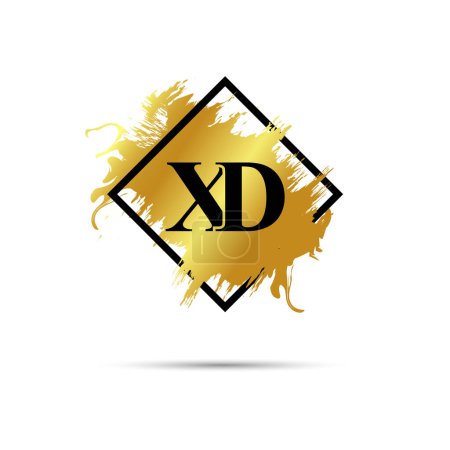 Illustration for Gold XD logo symbol vector art design - Royalty Free Image