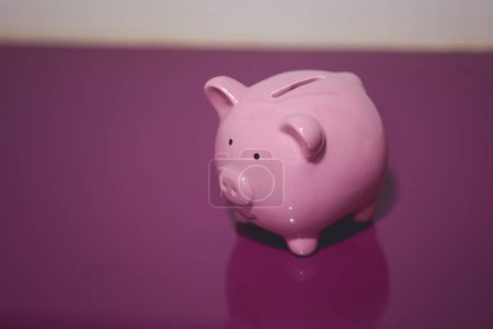 Photo for Close-up view of pink piggy bank. Finance concept. - Royalty Free Image