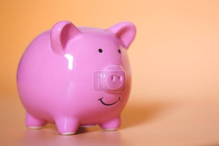 Photo for Close-up view of pink piggy bank. Finance concept. - Royalty Free Image