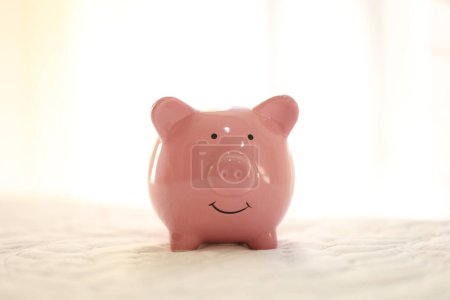 Photo for Cute piggy bank close-up view - Royalty Free Image