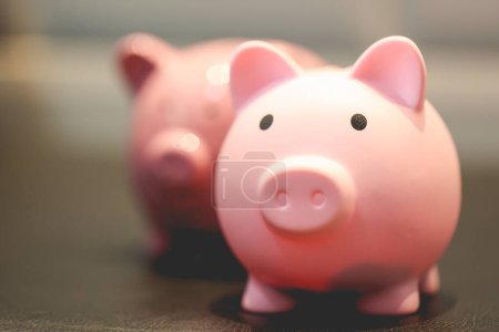 Photo for Cute piggy bank close-up view - Royalty Free Image