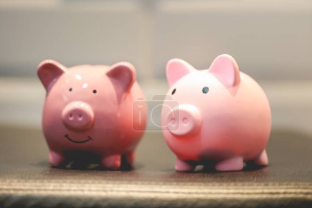 Photo for Cute piggy banks close-up view - Royalty Free Image