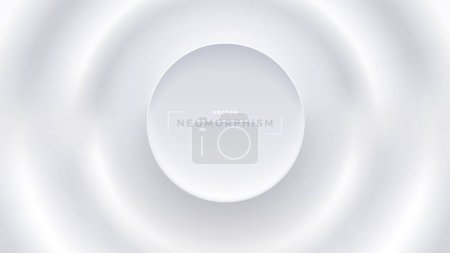 Photo for Neumorphic bright design with round shapes. Light, soft, clear and simple neo morphism vector illustration. Elegant abstract background with copy space for banner, poster, presentation. - Royalty Free Image