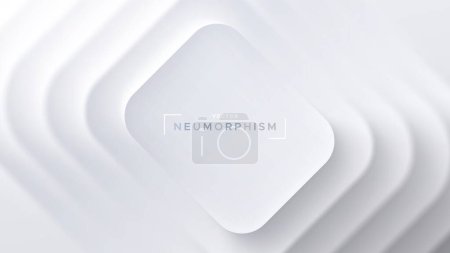 Photo for Neumorphic bright design. Rectangular shapes with rounded corners. Blurred abstract background with copy space for banner, poster, presentation. Light, soft, clear and simple vector illustration. - Royalty Free Image