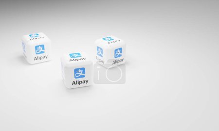 Téléchargez les photos : Melitopol, Ukraine - 21 novembre 2022 : Icône du logo Alipay isolée sur fond de couleur. Alipay est une plateforme de paiement mobile et en ligne tierce. - en image libre de droit