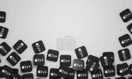 Photo for Melitopol, Ukraine - November 21, 2022: Apple TV logo icon isolated on color background. Apple TV plus is an online video streaming subscription service. - Royalty Free Image