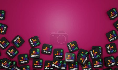Photo for Melitopol, Ukraine - November 21, 2022: Deezer logo icon isolated on color background. Online music streaming service. - Royalty Free Image