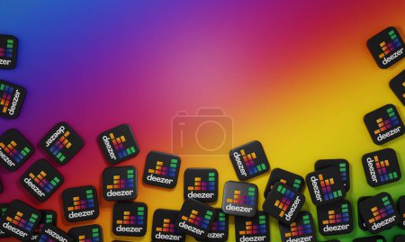 Photo for Melitopol, Ukraine - November 21, 2022: Deezer logo icon isolated on color background. Online music streaming service. - Royalty Free Image