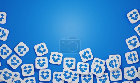 Photo for Melitopol, Ukraine - November 21, 2022: Dropbox logo icon isolated on color background. Dropbox is a file hosting service operated by the American company Dropbox. - Royalty Free Image