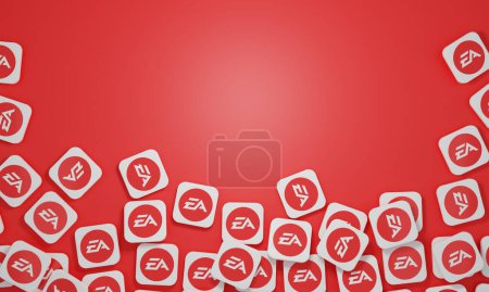 Photo for Melitopol, Ukraine - November 21, 2022: Electronic Arts EA logo icon isolated on color background. Electronic Arts is an American video game company. - Royalty Free Image
