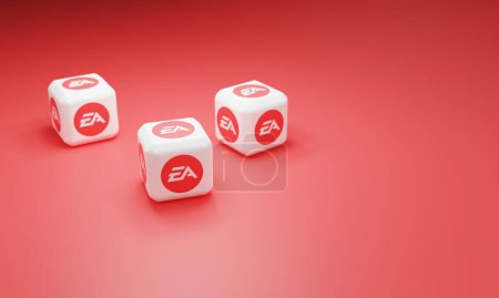 Photo for Melitopol, Ukraine - November 21, 2022: Electronic Arts EA logo icon isolated on color background. Electronic Arts is an American video game company. - Royalty Free Image
