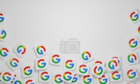 Foto de Melitopol, Ucrania - 21 de noviembre de 2022: icono del logotipo de Google aislado en el fondo de color. Google es una corporación multinacional estadounidense especializada en servicios y productos relacionados con Internet. - Imagen libre de derechos