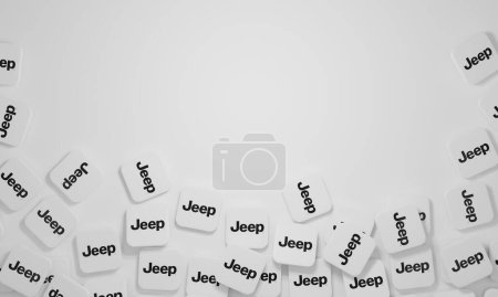 Photo for Melitopol, Ukraine - November 21, 2022: Jeep logo icon isolated on color background. Jeep is a brand of American automobiles that is a division of FCA US LLC. - Royalty Free Image