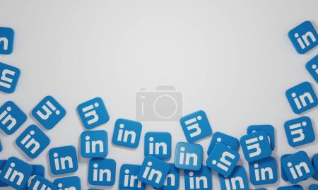 Photo for Melitopol, Ukraine - November 21, 2022: LinkedIn logo icon isolated on color background. Linkedin is a business-oriented social networking service. Social media. - Royalty Free Image