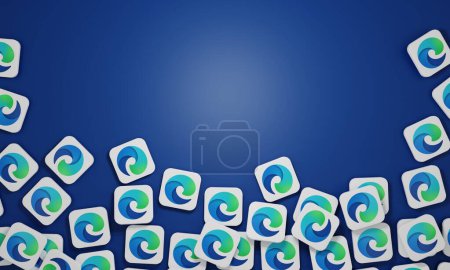 Photo for Melitopol, Ukraine - November 21, 2022: Microsoft edge logo icon isolated on color background. Microsoft Edge is an Internet browser developed by Microsoft. He is the successor of Internet Explorer. - Royalty Free Image