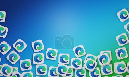 Photo for Melitopol, Ukraine - November 21, 2022: Microsoft edge logo icon isolated on color background. Microsoft Edge is an Internet browser developed by Microsoft. He is the successor of Internet Explorer. - Royalty Free Image