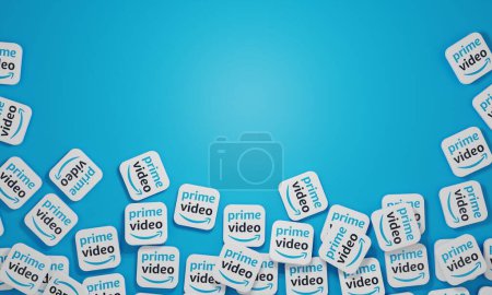 Téléchargez les photos : Melitopol, Ukraine - novembre 21, 2022 : Premier icône de logo vidéo isolé sur fond de couleur. Amazon Prime video est un fournisseur mondial de streaming de films et de séries TV. - en image libre de droit