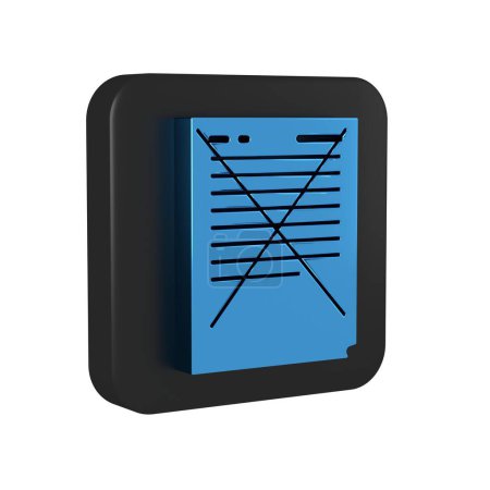 Photo for Blue Exam paper with incorrect answers survey icon isolated on transparent background. Bad mark of test results, concept of unsuccessful report. Black square button.. - Royalty Free Image