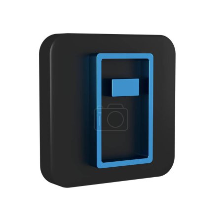 Photo for Blue Police assault shield icon isolated on transparent background. Black square button.. - Royalty Free Image