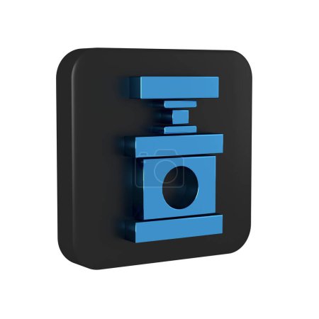 Photo for Blue Handle detonator for dynamite icon isolated on transparent background. Black square button.. - Royalty Free Image
