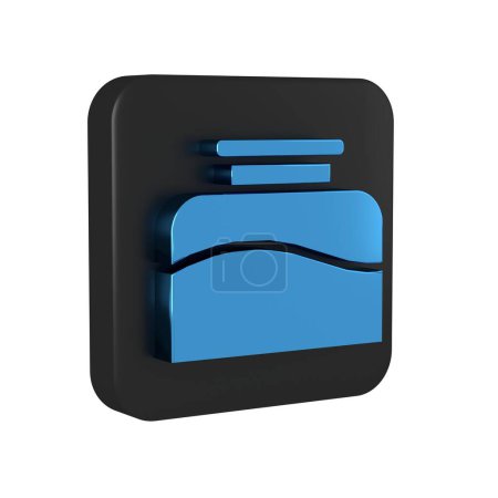 Photo for Blue Inkwell icon isolated on transparent background. Black square button.. - Royalty Free Image