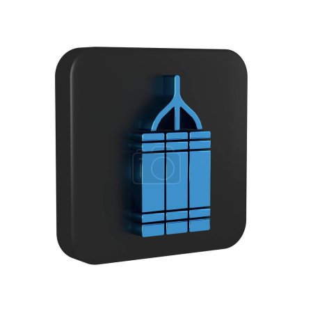 Photo for Blue Detonate dynamite bomb stick icon isolated on transparent background. Time bomb - explosion danger concept. Black square button. . - Royalty Free Image