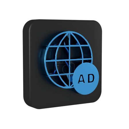 Photo for Blue Advertising icon isolated on transparent background. Concept of marketing and promotion process. Responsive ads. Social media advertising. Black square button. . - Royalty Free Image