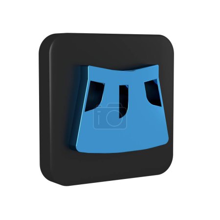 Photo for Blue Skirt icon isolated on transparent background. Black square button.. - Royalty Free Image