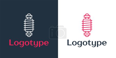 Illustration for Logotype line Bicycle suspension icon isolated on white background. Logo design template element. Vector. - Royalty Free Image