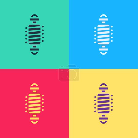 Illustration for Pop art Bicycle suspension icon isolated on color background.  Vector. - Royalty Free Image