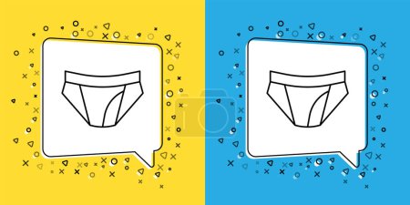 Illustration for Set line Men underpants icon isolated on yellow and blue background. Man underwear.  Vector - Royalty Free Image