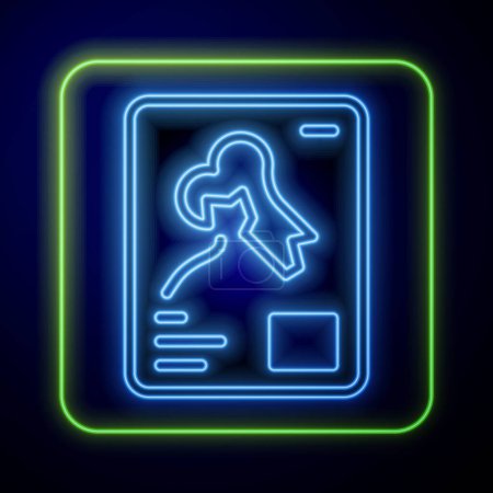 Illustration for Glowing neon X-ray shots icon isolated on blue background.  Vector. - Royalty Free Image