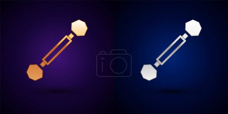 Illustration for Gold and silver Piercing icon isolated on black background. Vector. - Royalty Free Image