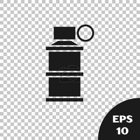Ilustración de Icono de granada de humo Black Hand aislado sobre fondo transparente. Explosión de bombas. Vector. - Imagen libre de derechos