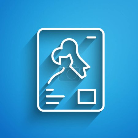 Illustration for White line X-ray shots icon isolated on blue background. Long shadow. Vector. - Royalty Free Image