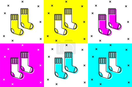 Set Socks icon isolated on color background.  Vector