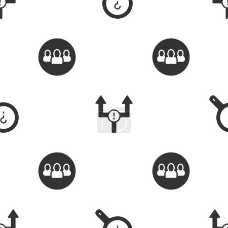 Set Unknown search, Arrow and Project team base on seamless pattern. Vektor