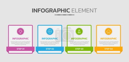 Ilustración de Cronología creativa Elemento de diseño infográfico - Imagen libre de derechos